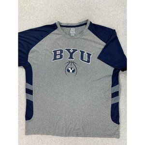 BYU Cougars Short‎ Sleeve Tee Practice Shirt (Men's Medium)  Gray/Blue